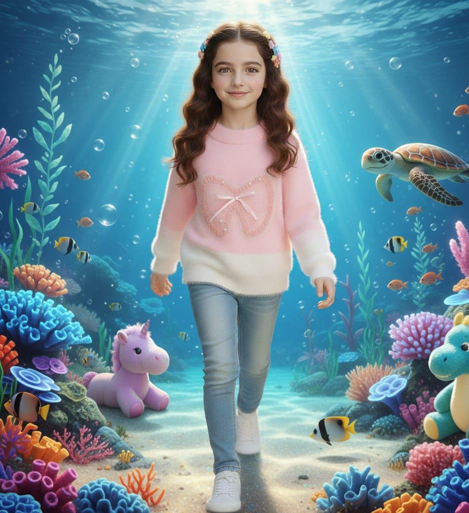 Kids Fluffy Rabbit Wool Knitted Sweater – Bow Design