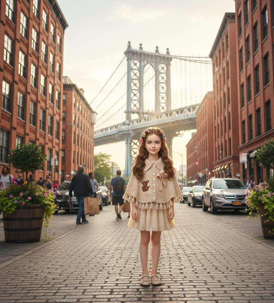 Cute Bear Knitted Poncho for Kids - Soft and Cozy